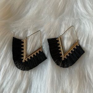 Black Tassle Earrings
